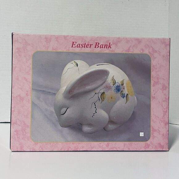 Vintage CRACKER BARREL EXCLUSIVE Easter Porcelain Piggy Bank Original Box - Picture 1 of 9